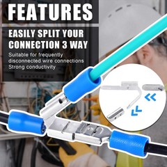 25 Pcs Double Piggyback Spade Connectors, Electrical Double Male Female Adapter,
