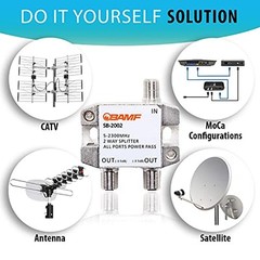 BAMF 2-Way Coax Cable Splitter Bi-Directional MoCA 5-2300MHz
