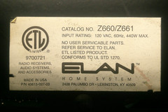 Elan Z-660 6 Channel Power Amplifier – Analog Amp 60watt x 6 Channels