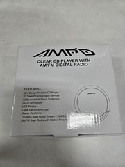 Amp’d Clear Portable Walkman CD Player+ earbuds AM FM Radio With 20 Track Memory