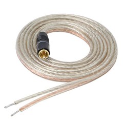 RCA Speaker Wire Pigtail Bare Cable RCA Plug Open End Subwoofer Wire, Gold Plate
