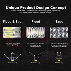 42 Inch Curved 5D LED Light Bar 240W & 2X 4 Inch 60W LED Pods Off Road Light Kit