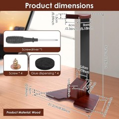 Universal Headphone Stand Aluminum Alloy Desk Wood Controller Holder for Gaming
