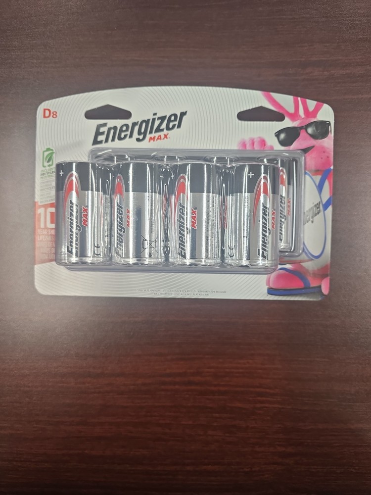 Energizer MAX D Batteries (8 Pack), D Cell Alkaline Batteries 12/2033