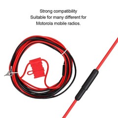 HKN4137A ABS Metal Power Cord with Buckle for MOTOROLA Mobile Radio Black Red