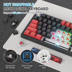 75 Percent Keyboard Gasket-Mounted with Sound Absorbing Pads, 82-Key Compact Wir