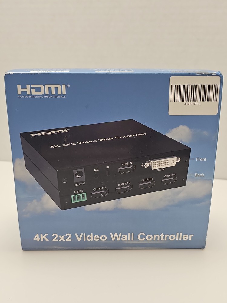 HDMI 4K 2×2 Video Wall Controller HDMI DVI RS232 Plug and Play