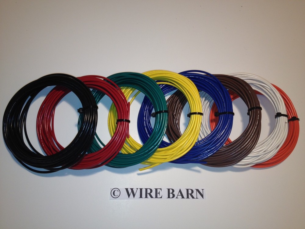 18 AWG MTW / TEW / UL1015 – 18 AWG HOOKUP WIRE – 8 COLORS – 25′ EACH COLOR