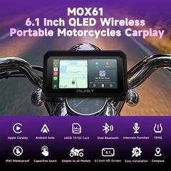 RUIST 6.1″ Wireless Motorcycle CarPlay Screen with TPMS, 6.1 Inch, Black