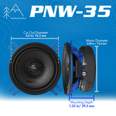 AudioControl PNW-35 3.5″ Coaxial Speaker Pair PNW Series High-Fidelity 50W RMS
