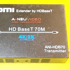 A.NEUVIDEO ANI-HDB70 TRANSMITTER HDMI EXTENDER HD BASE T 70M 4K 2K CAPABLE BLACK