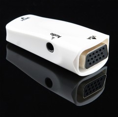 HDMI Female to VGA Female Video Converter Adapter with audio For PC DVD HDTV TV