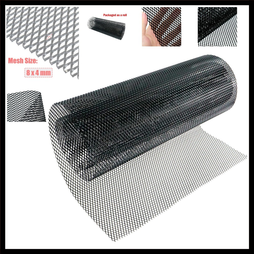 47 x 15.7 inches Car Grill Mesh Sheet, Black Painted Aluminum Alloy Multi-fun…
