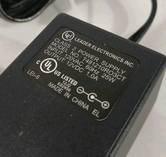 Leader Electronics Inc Power Supply Adapter Output 12VDC 60Hz 25W T481210RO3CT