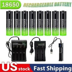 1~10x 3.7V 9900mAh Rechargeable Button top Li-ion Batteries High Capacity Lot US