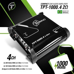 Timpano TPT-1000.4 Compact 4 Channel Car Audio 8.11” x x 2.60”