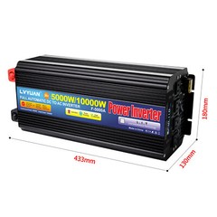 5000W 10000W Power Inverter DC 24V to AC 110V Converter 4AC USB LCD Remote RV