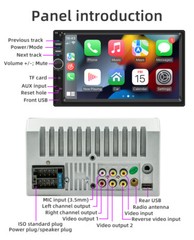 7″ Double 2 Din Car Stereo Radio Touch Screen with IOS/Android Carplay Bluetooth
