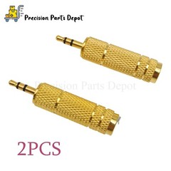 2X3.5mm Male to 6.5mm Female Plug Jack Stereo Headphone Audio Adapter Connector