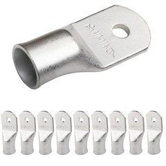 SELTERM 10pcs 4/0 AWG1/4″ Stud Tinned Copper Wire Lugs, Heavy Duty Battery Ca…