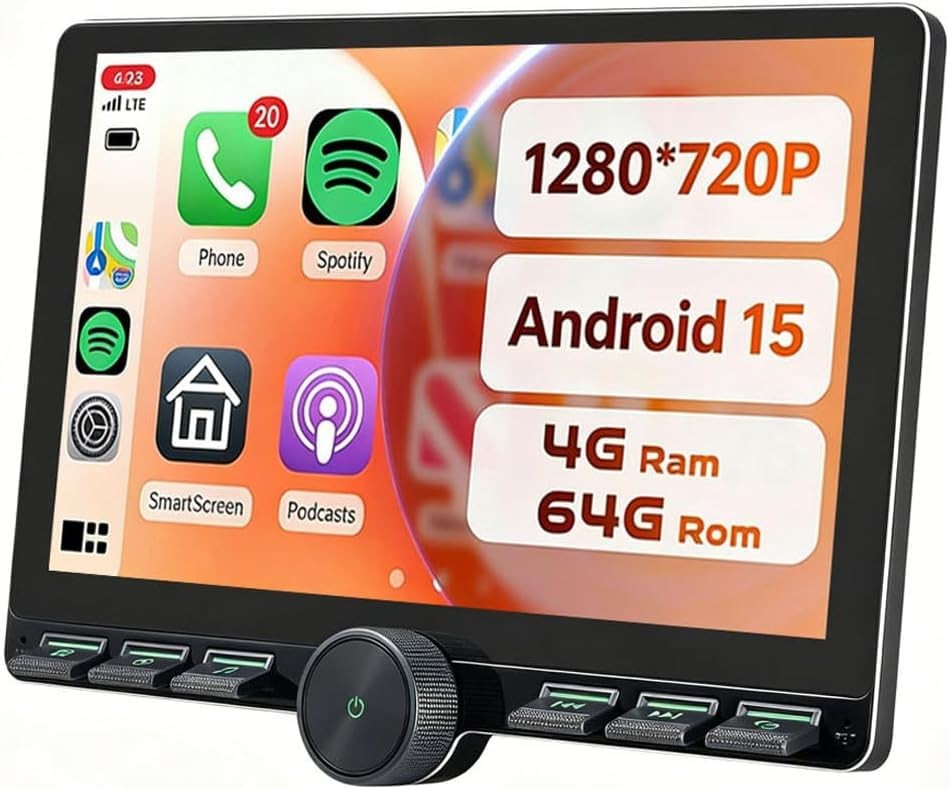 Android 15 4+64G 8-CORE Car Radio Stereo for VW 4GB RAM+64GB ROM-XJG, Black
