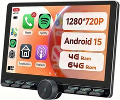 Android 15 4+64G 8-CORE Car Radio Stereo for VW 4GB RAM+64GB ROM-XJG, Black