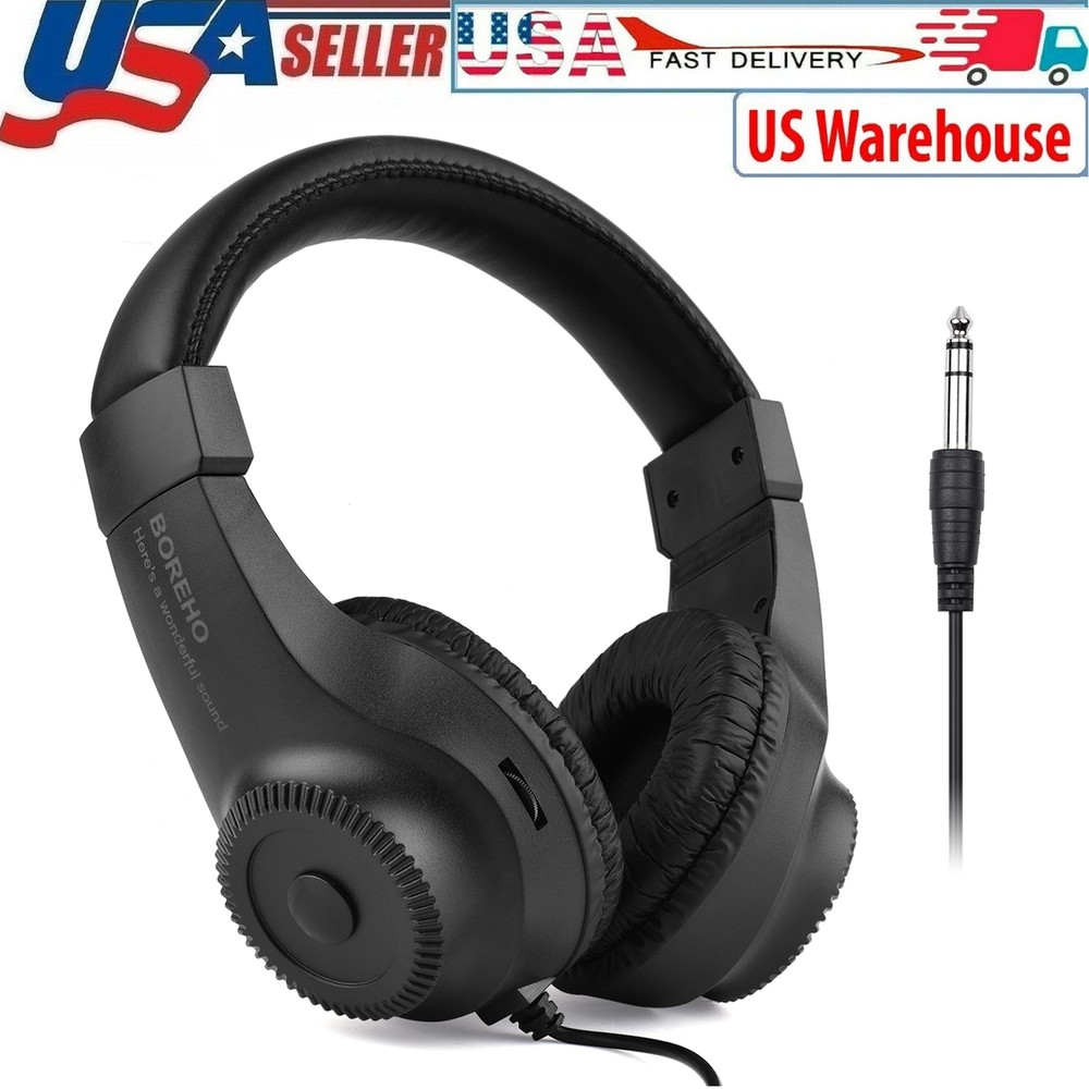 Wired Over Ear Headphones Studio Monitor Recording Headset for Guitar Amplifier