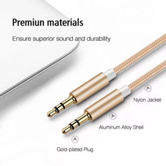 3.5mm Braided Male to Male Stereo Audio AUX Cable Cord for PC iPod CAR iPhone