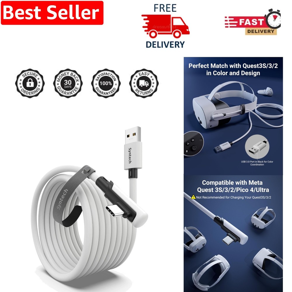 Durable 16FT USB-C to USB 3.0 Link Cable for PCVR Experience with Oculus & Meta