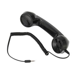 Retro Phone Handset Radiation-Proof Receiver For Mobile/PC (Black)