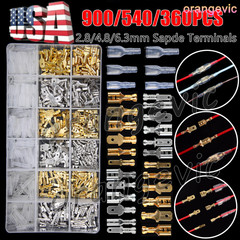 900X Assortment Male Female Spade Terminals Electrical Wire Crimp Connectors Kit