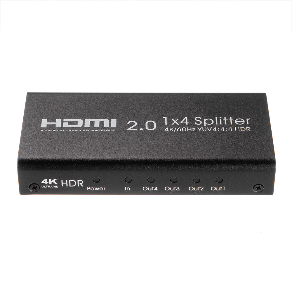 UHD 4K 60Hz HDMI 2.0 Repeater Amplifier Splitter Box Hub HDR 1080P 1×4 1In 4Out
