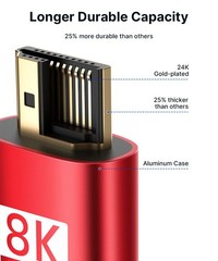 8K HDMI Cable 2.1 2 Pack 6ft, 48Gbps Ultra High Speed HDMI Cable Braided Cord…