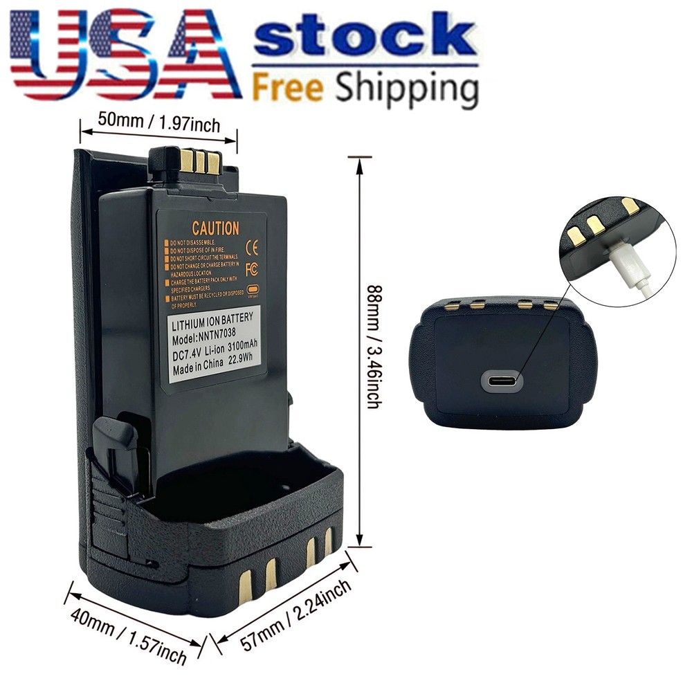 USB-C NNTN7038 3100mAh Li-ion Battery For APX6000XE APX7000XE APX8000 Radio