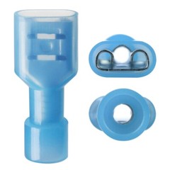 100PCS Blue Female Insulated Wire Spade Terminals Crimp Connectors 16-14 AWG US