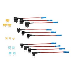 12V Car Add-a-Circuit Fuse Adapter 10pcs Set Standard Mini Tap Blade Holder