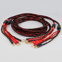HI-END Pair Speaker Cable Bi-Wire 12 AWG HiFi Loudspeaker Single Wire