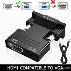 HDMI Female to VGA Male Converter with Audio Adapter for PC Laptop Xbox