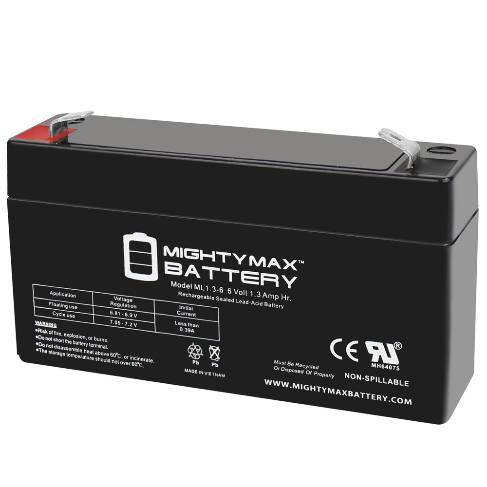 Mighty Max 6V 1.3Ah SLA Replacement Battery Compatible with Saite BT-6M1.3AC