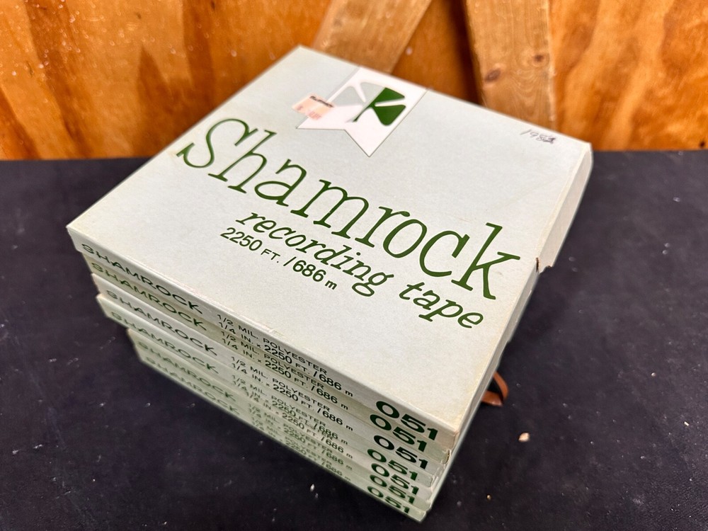 Lot of 7 Shamrock Ampex 051 1/4″ x 2250′ 1/2 MIL 7″ Tape Reels – Opera Content