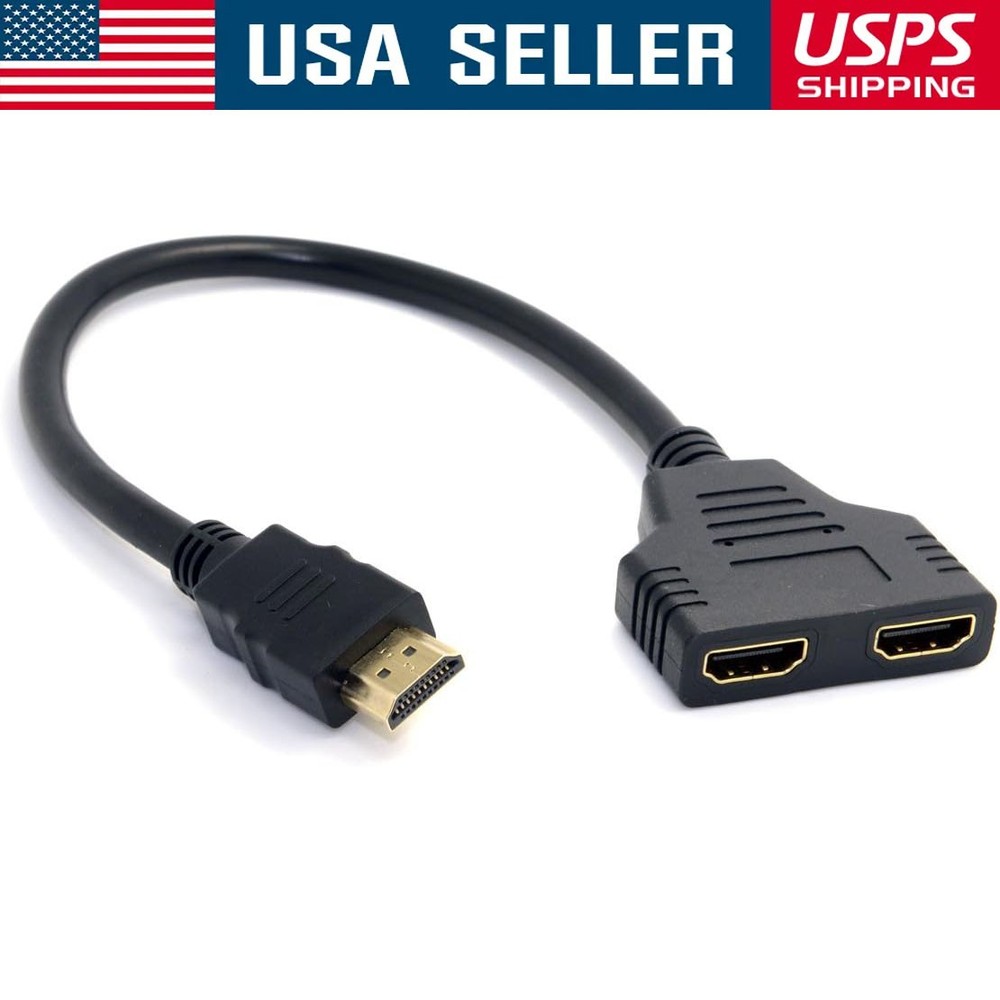 4K HDMI Cable Splitter Adapter 2.0 Converter 1 In 2 Out 1 Male to 2 Female New