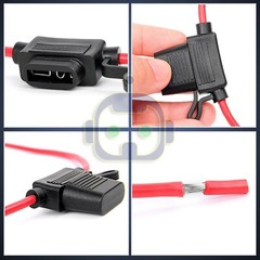 3 Pack 12 Gauge 20A ATC Mini Blade Holder Copper Wire Add Circuit Fuse Tap