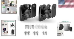 Durable ABS Speaker Wall Mounts with Adjustable Angles – 8 lbs Support, Black