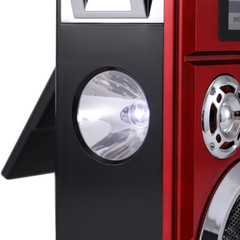 Solar Rechargeable Portable Bluetooth Radio AM/FM/SW 3-Band MP3 Player LED Light
