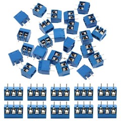 60pcs 5mm Pitch Pole PCB Mount Screw Terminal Block Kit KF301-2/3-Pin