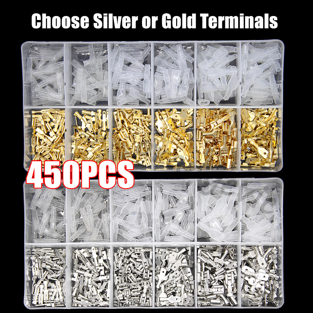 900pc Assorted Insulated Electrical Wire Terminal Crimp Connectors Spade Set Kit