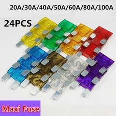 24PCS 20A 30A 40A 50A 60A 70A 80A 100A Maxi Blade Fuses Kit