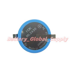 ML2430 FDK 3V 180mAh Button Battery Plug with Soldering Lugs Fast Shipping 1 PCS