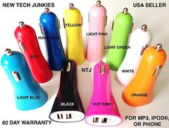 TRUMPET HORN AMP (2A) DUAL USB CAR A/C power charger for iphone X 8 7 6 5 4 ipod