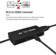 RCA to HDMI Converter, Analog Composite to HDMI Adapter Compatible VCR,DVD,VHS